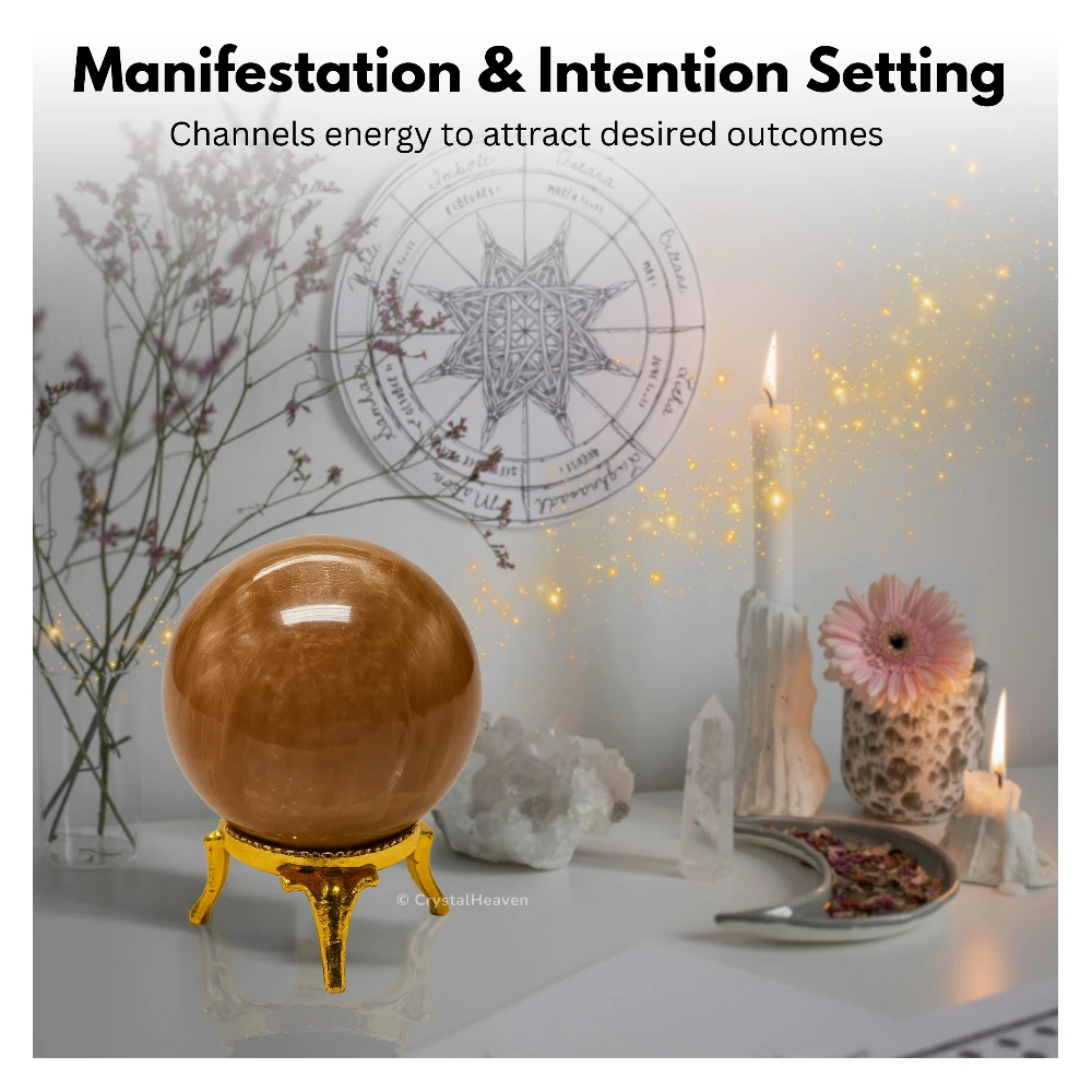 Peach moonstone Sphere (1.5 Inch)