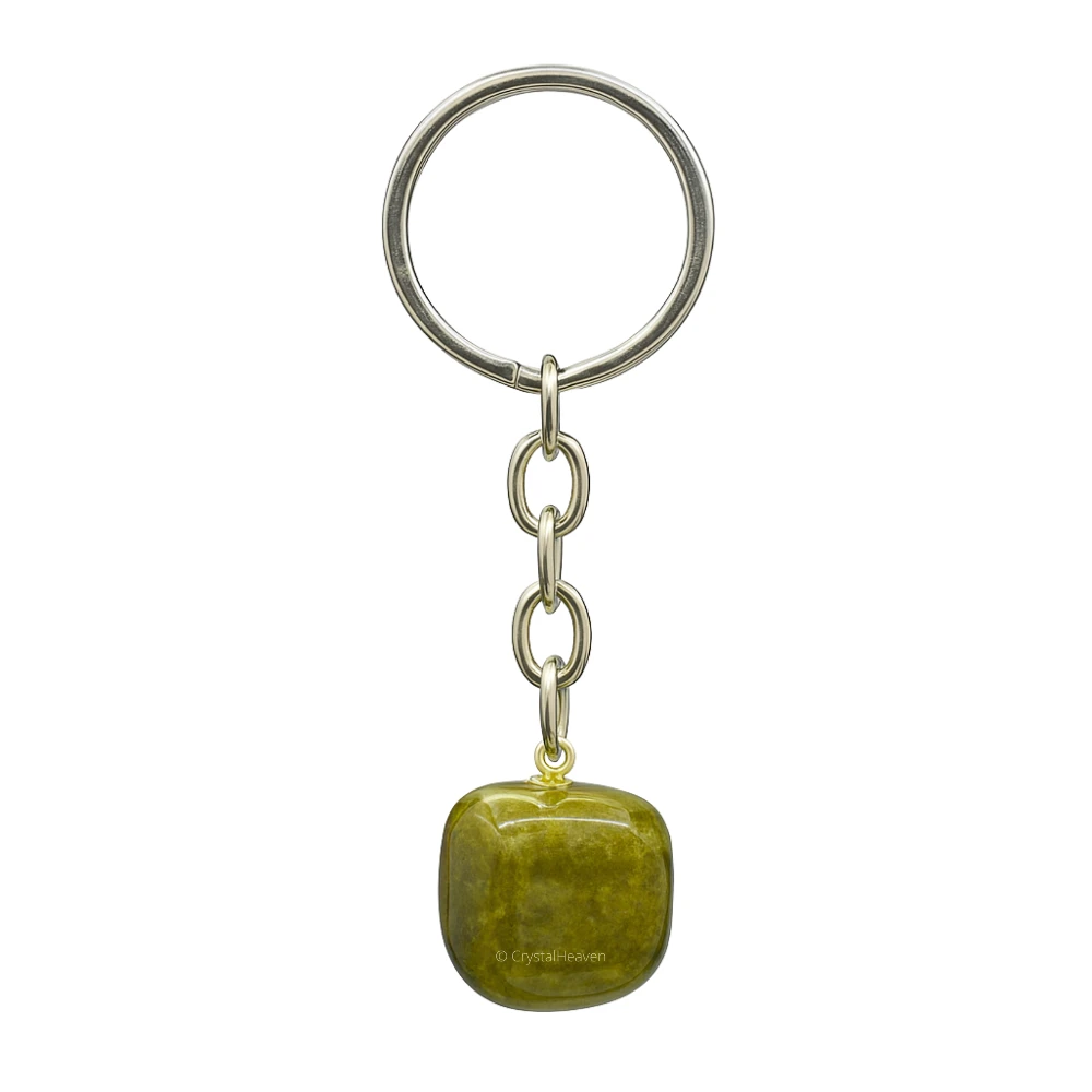 Vesuvianite Crystal Keychain (Tumbled)