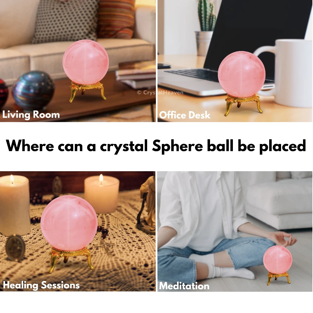 Star Rose Quartz Sphere (1.5 Inch)