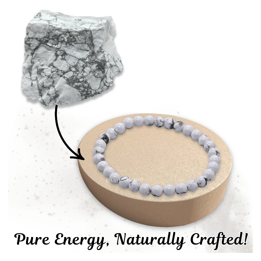 Howlite Healing Crystal Bracelets - 6mm Beads