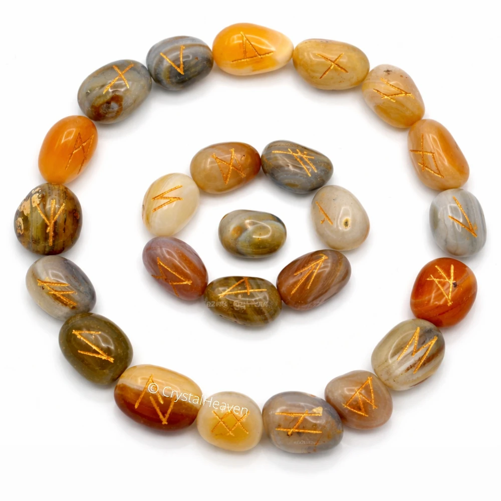 Fancy Jasper Rune Stones Set