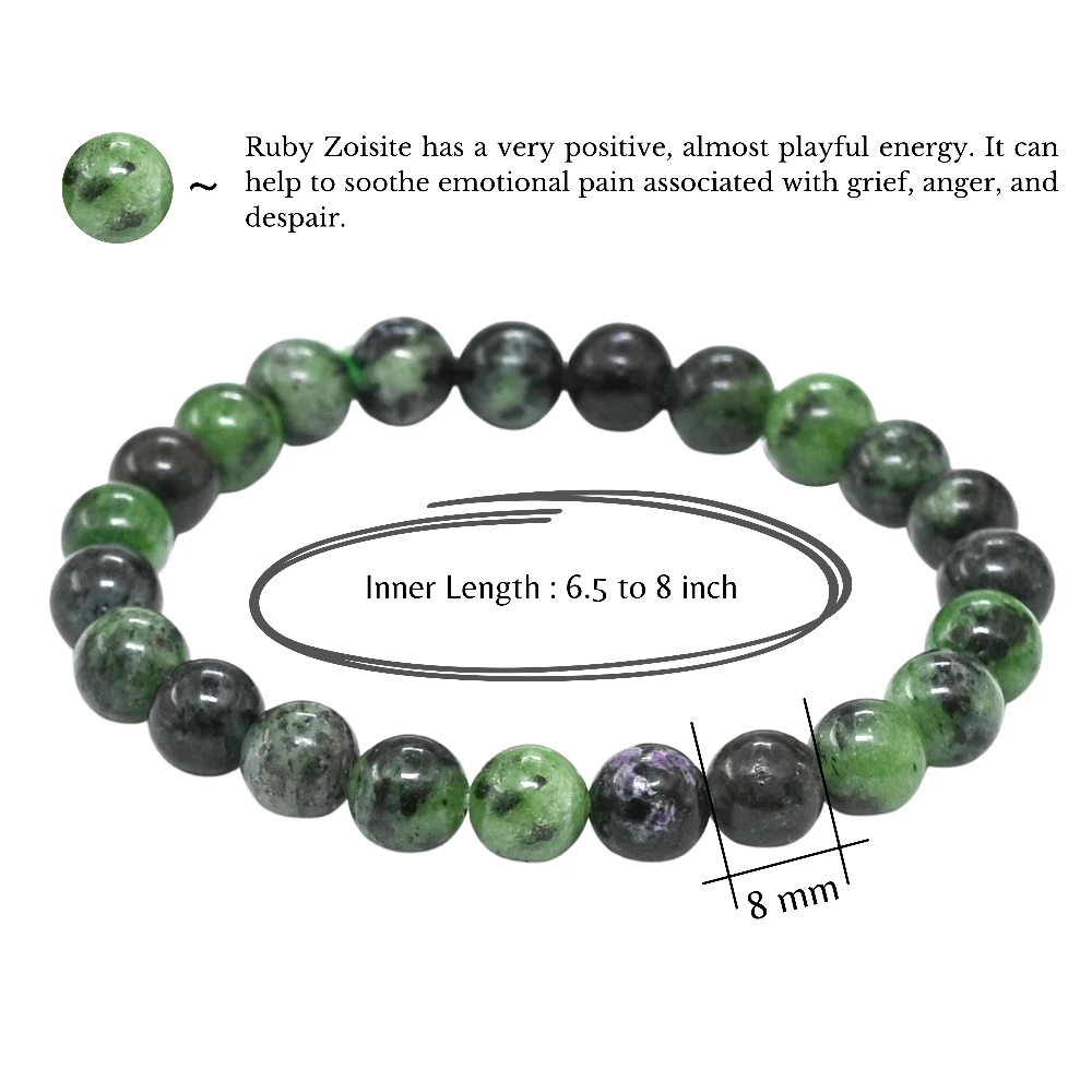 Ruby Zoisite Bracelet (Elastic)