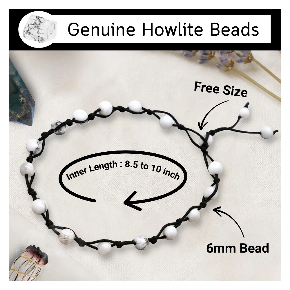 Howlite Anklet (Hand Knotted)