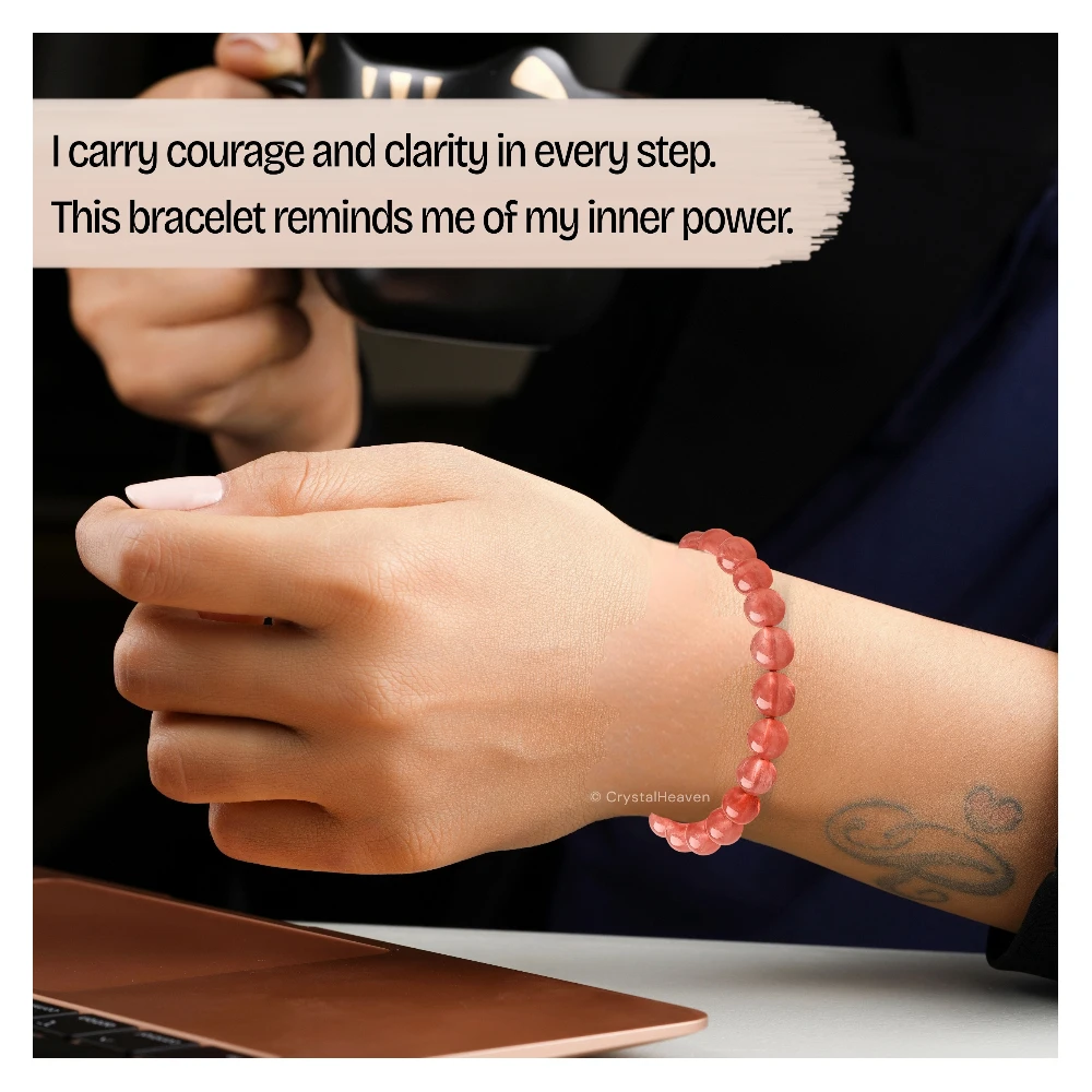 Cherry Quartz Bracelet (Adjustable)
