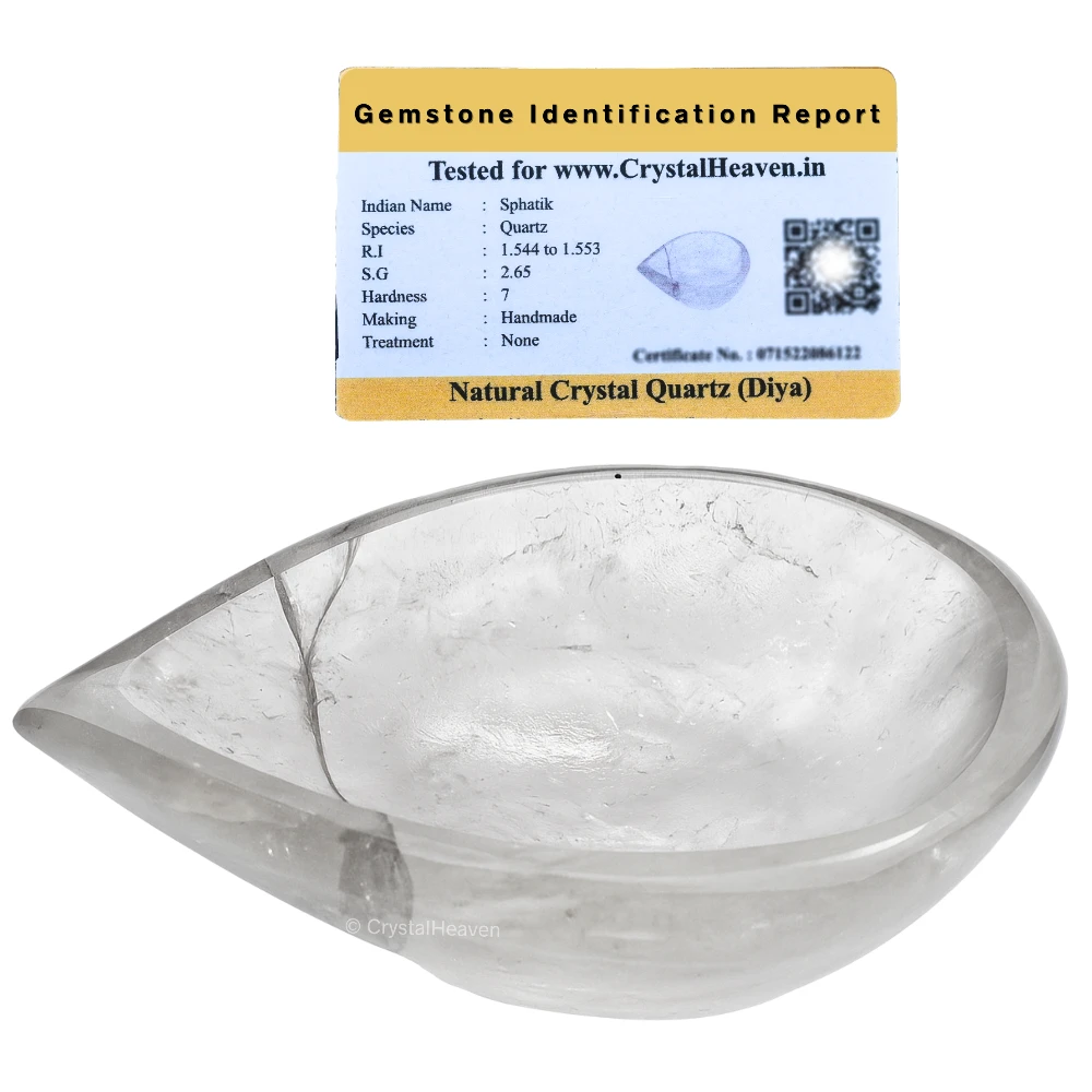 Clear Quartz Crystal Diya - 1 Batti