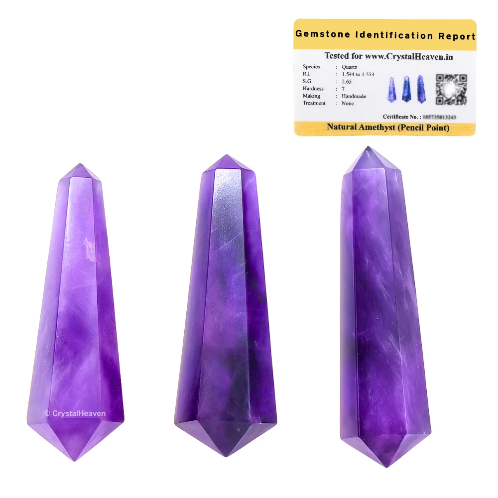 Amethyst Pencil Points (Double Terminated) (Set of 3)