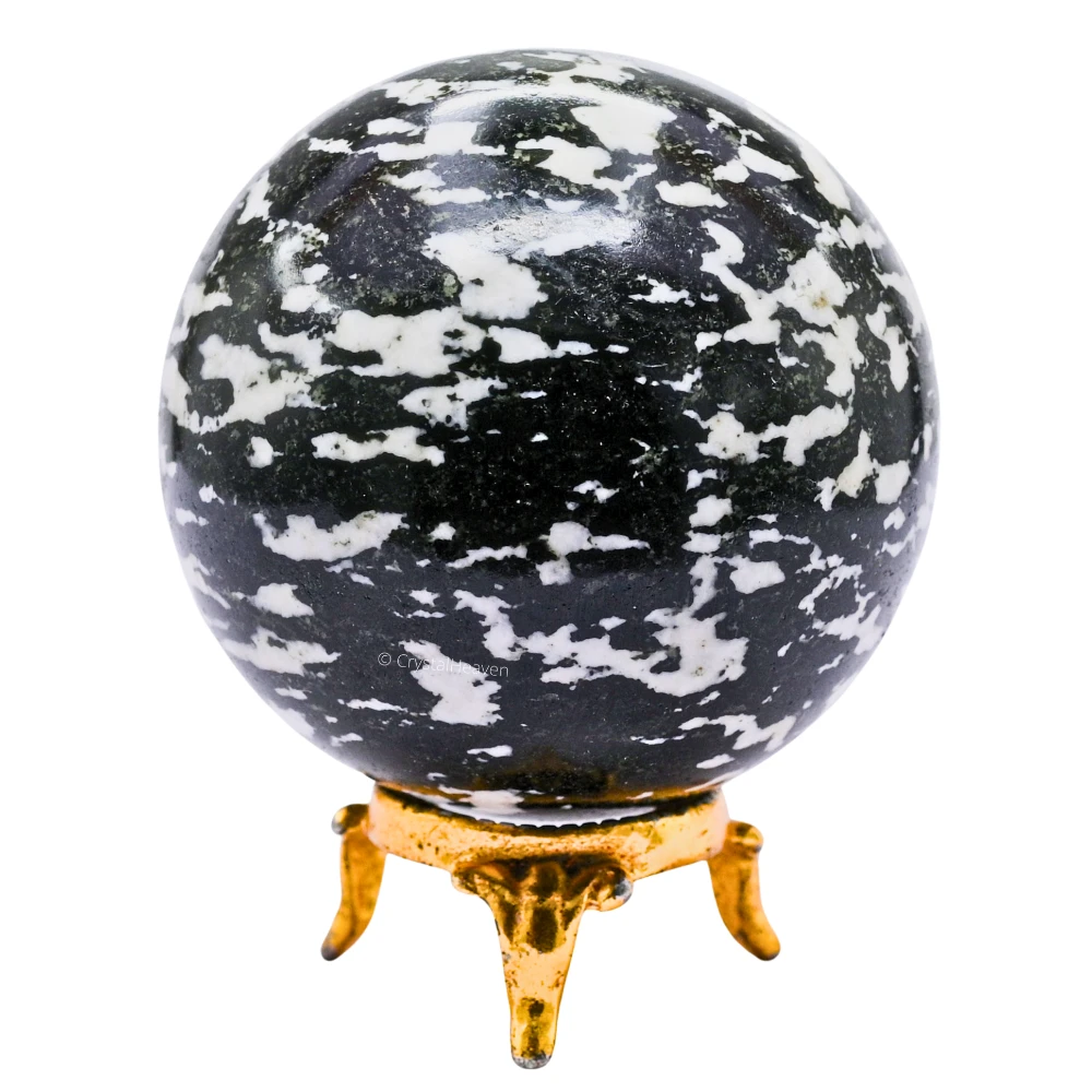 Large Black and White Tourmaline Sphere (2.5 Inch)