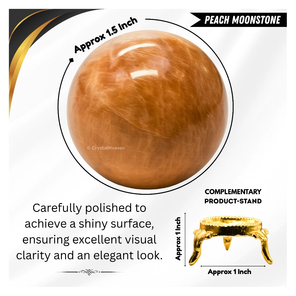 Peach moonstone Sphere (1.5 Inch)