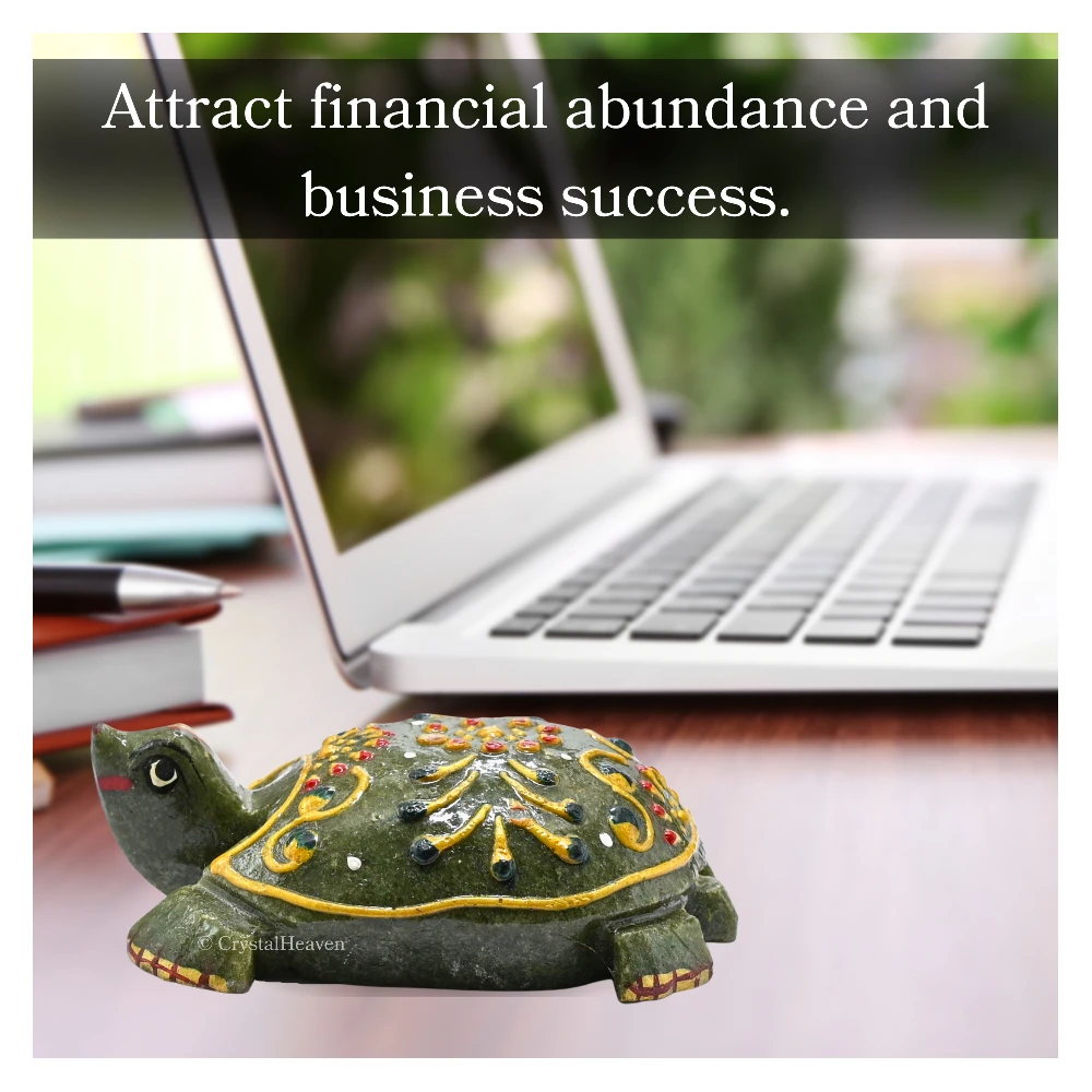 Vesuvianite Crystal Gemstone Hand Painted Tortoise (3-4 Inch)