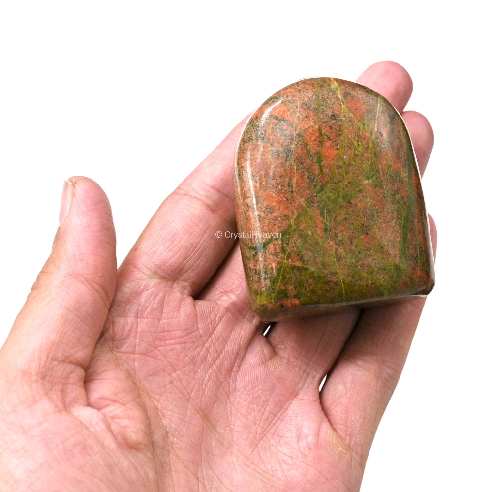 Unakite Standing Palm Stone (Large)