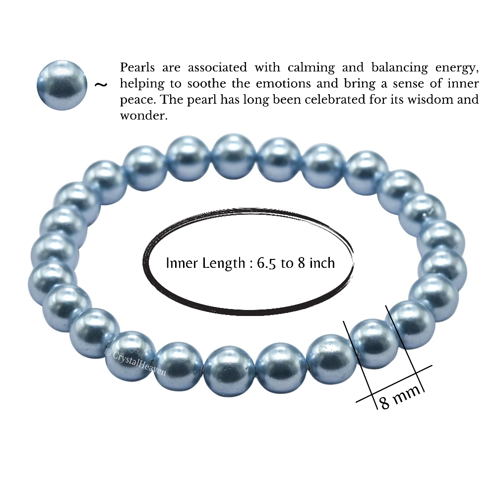 Light Blue Pearl Bracelet (Elastic)