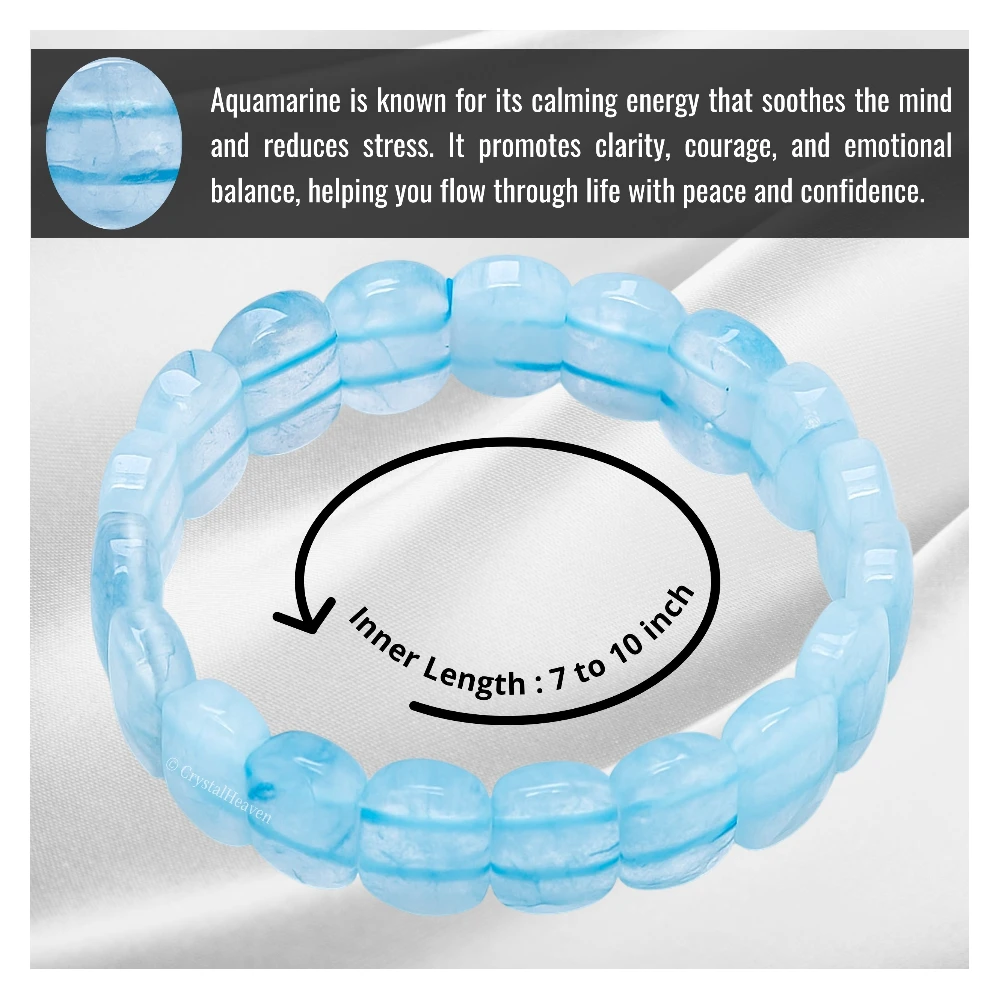 Aquamarine Onyx Faceted Beads Bracelet - Oval Stone