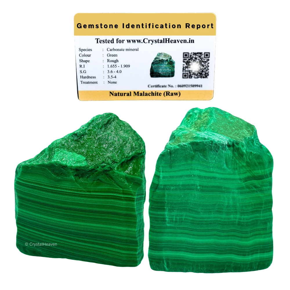 Raw Malachite Crystals (2 Pieces)