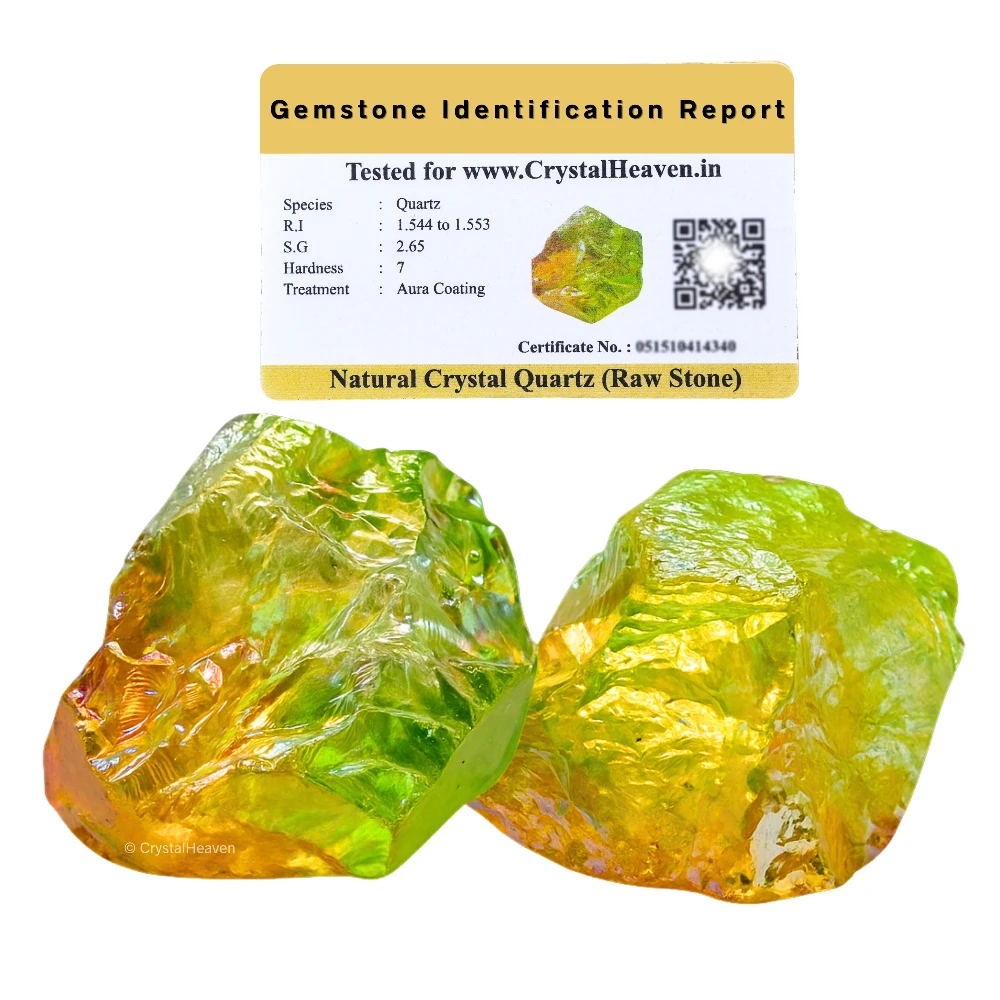 Raw Tangerine Apple Aura Quartz Crystals (2 Pieces)