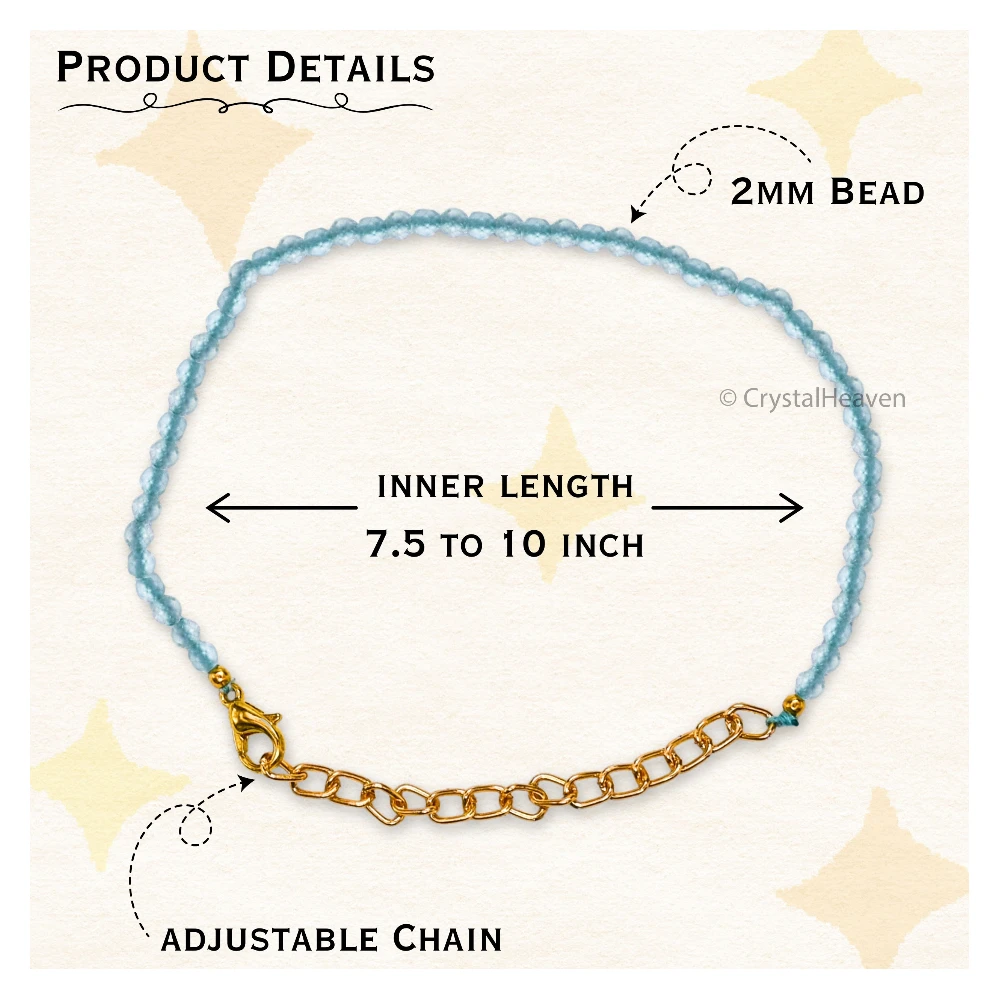 Green Chalcedony Bracelets - 2mm Faceted Beads (Gold)