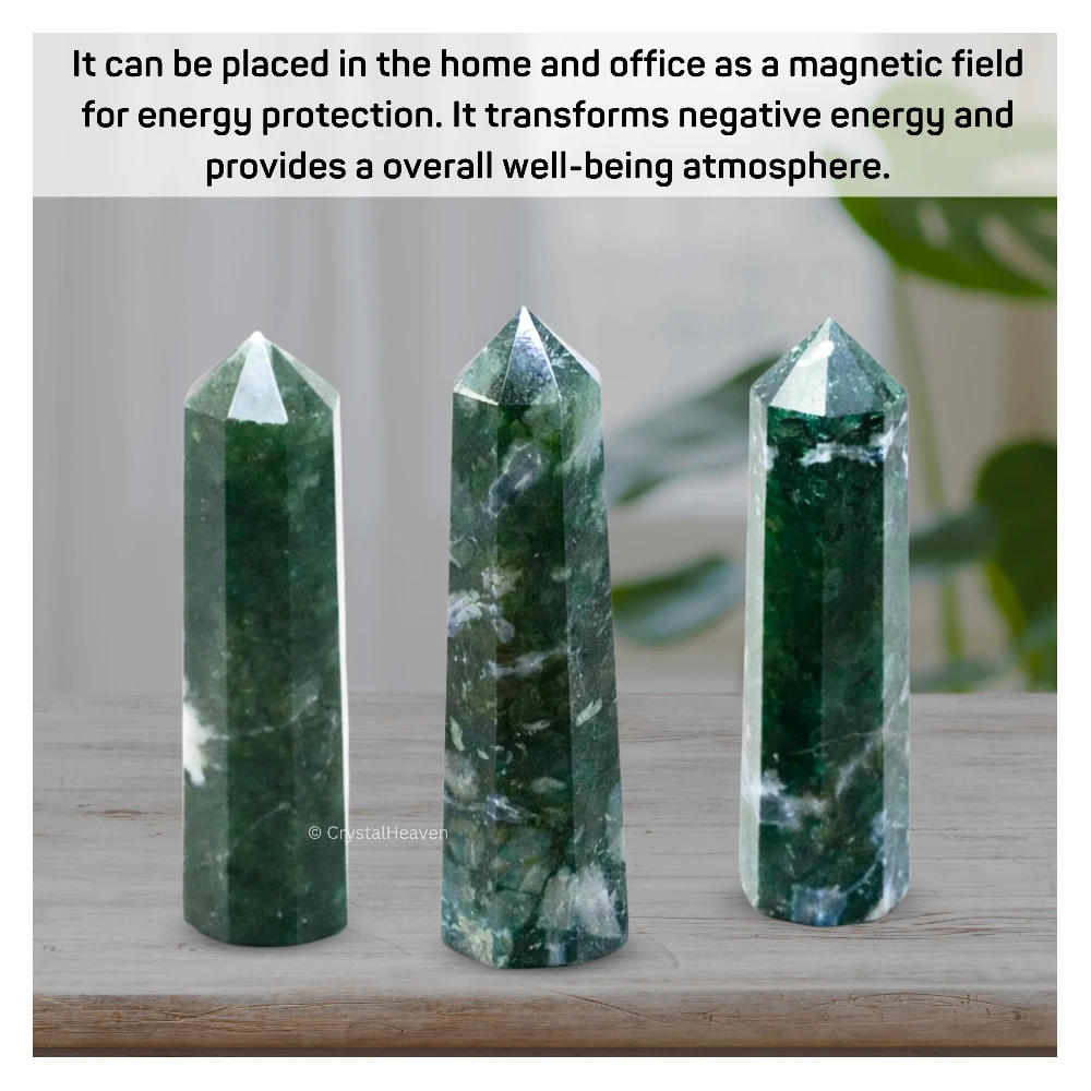 Moss Agate Crystal Tower (2" to 3" inch)