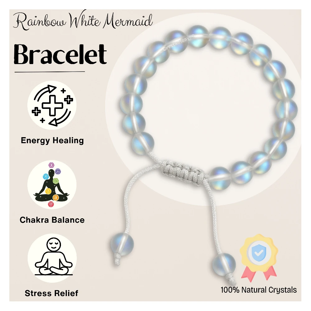 Rainbow White Mermaid Bracelet (Adjustable)