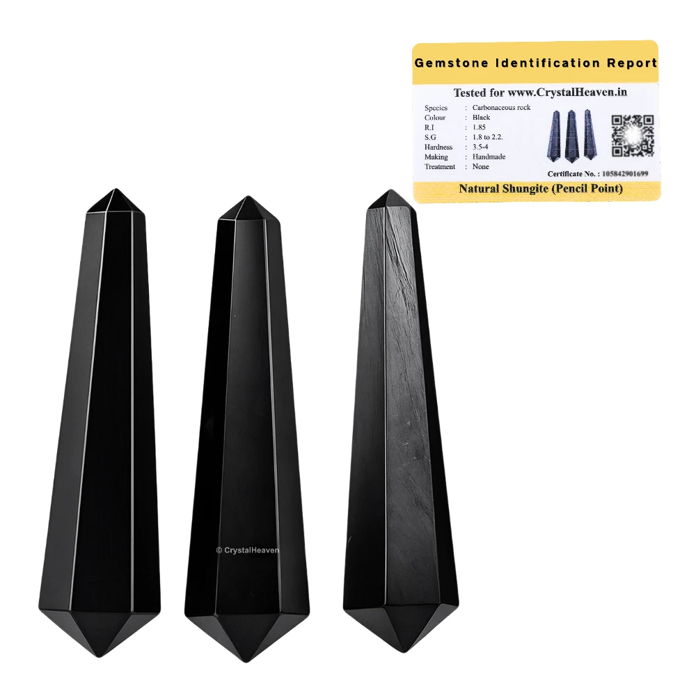 Shungite Pencil Points (Double Terminated) (Set of 10)