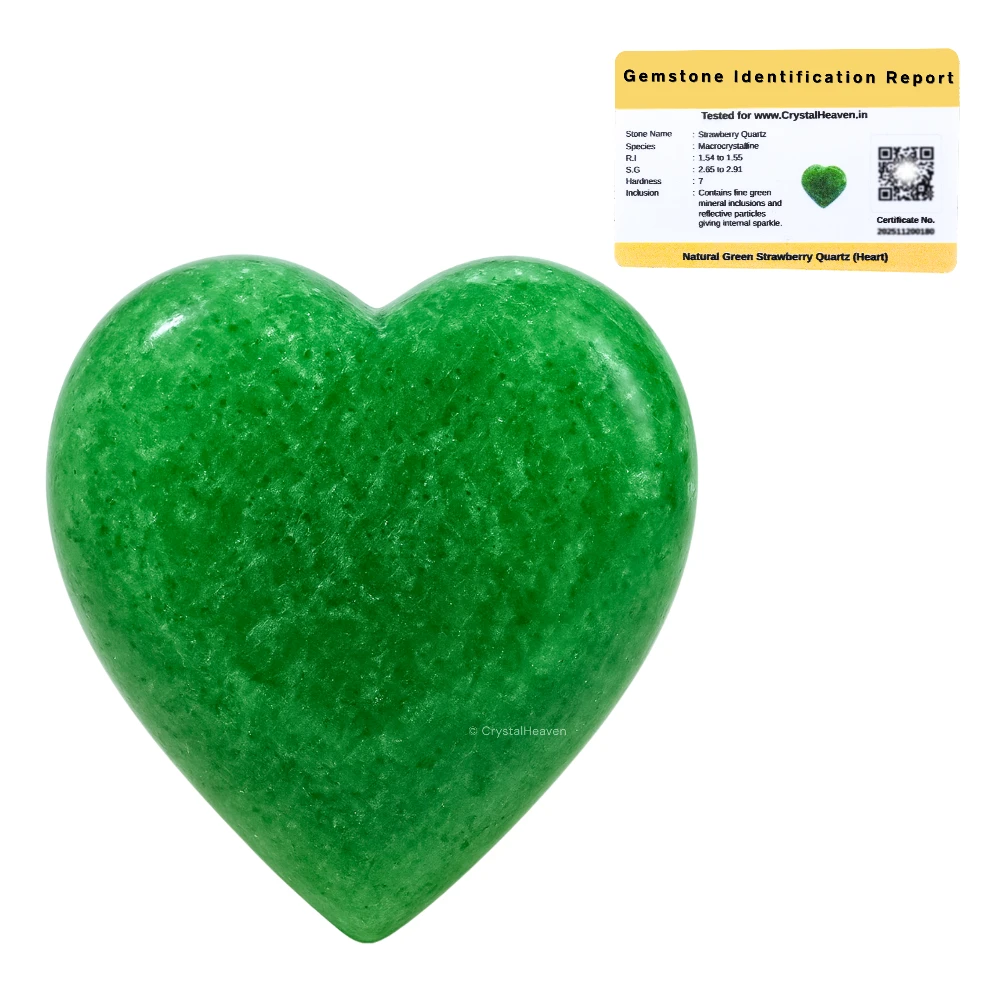 Green Strawberry Quartz Heart