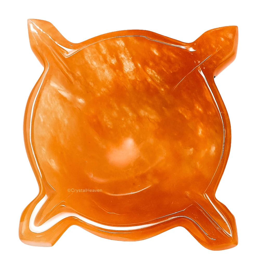 Red Aventurine Crystal Diya - 4 Batti