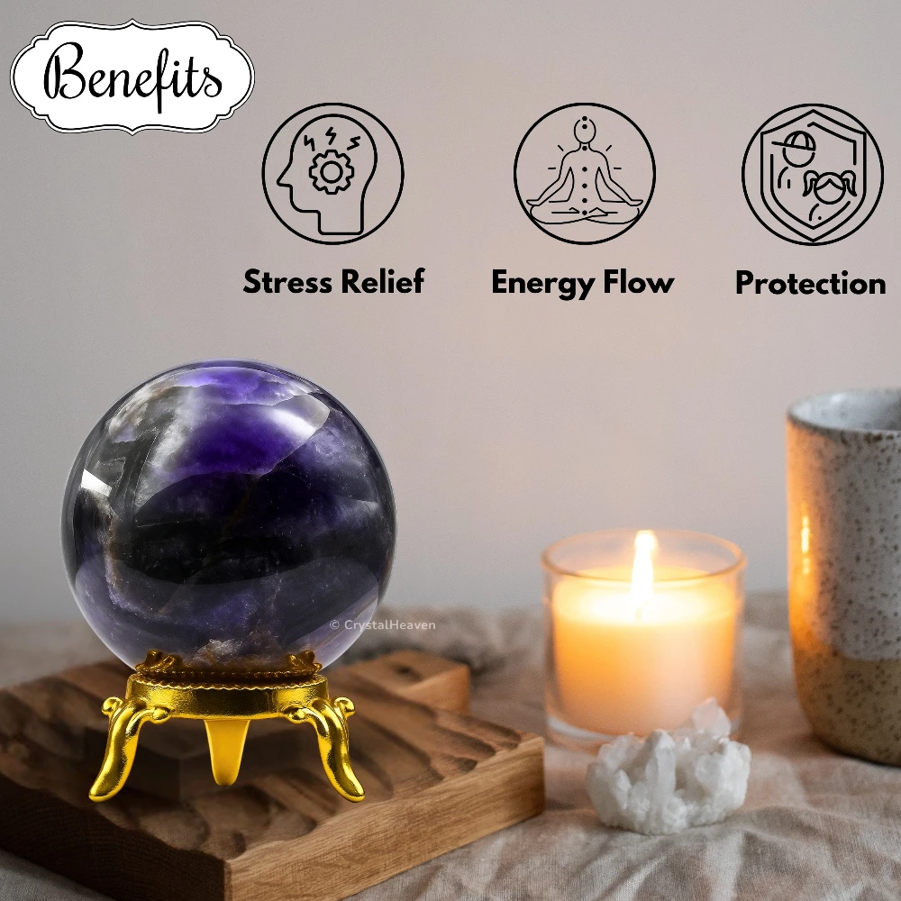 Amethyst Chevron Sphere (1.5 Inch)