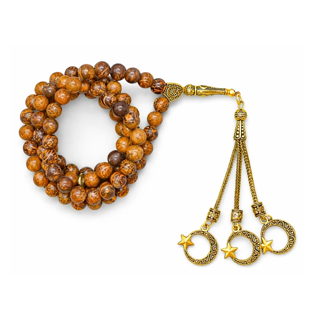 Mariyam Jasper Crystal Tasbih (Gold)