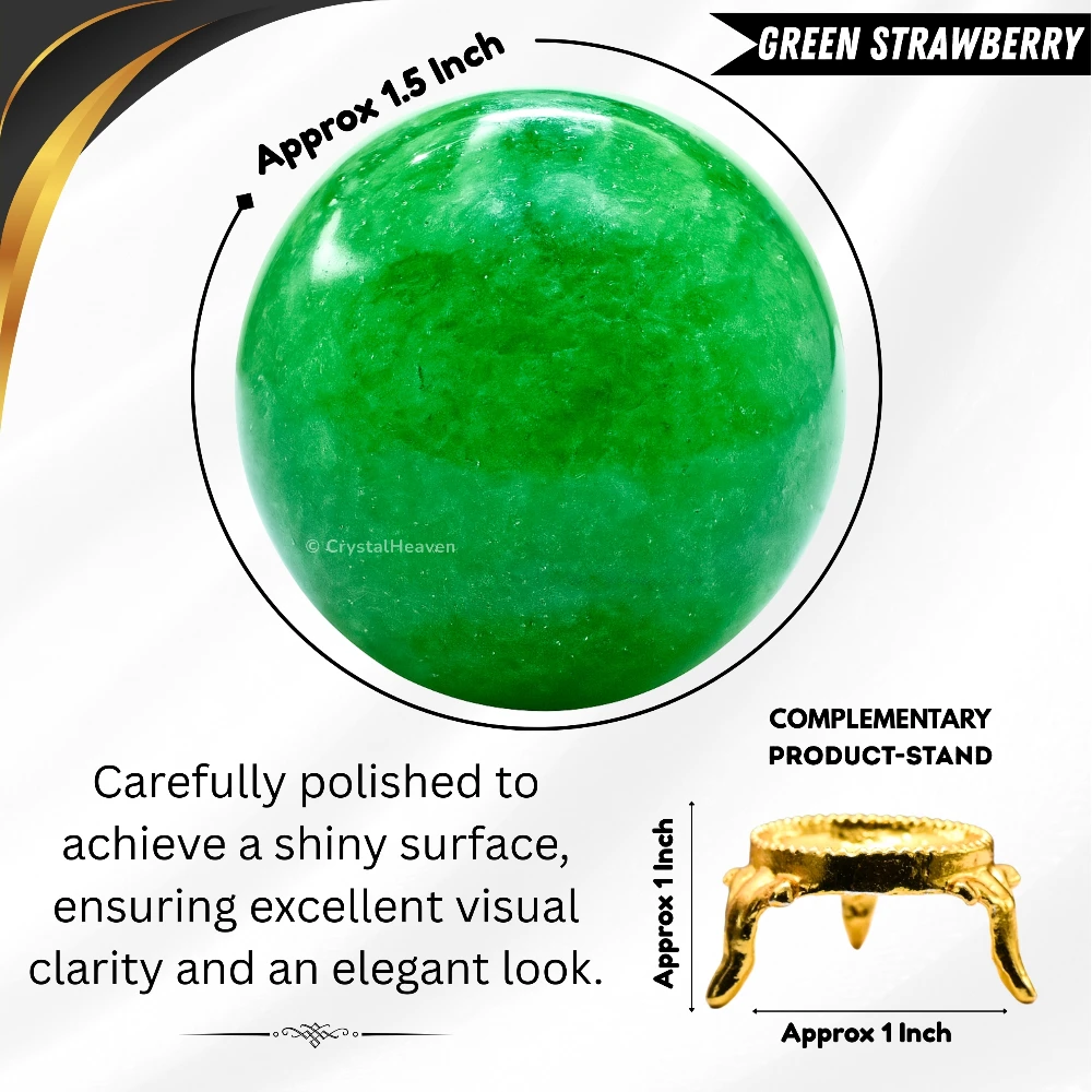 Green Strawberry Quartz Sphere (1.5 Inch)