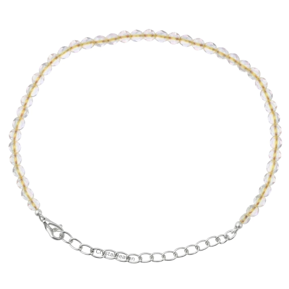 Lemon Quartz Bracelets - 2mm Faceted Beads (Silver)