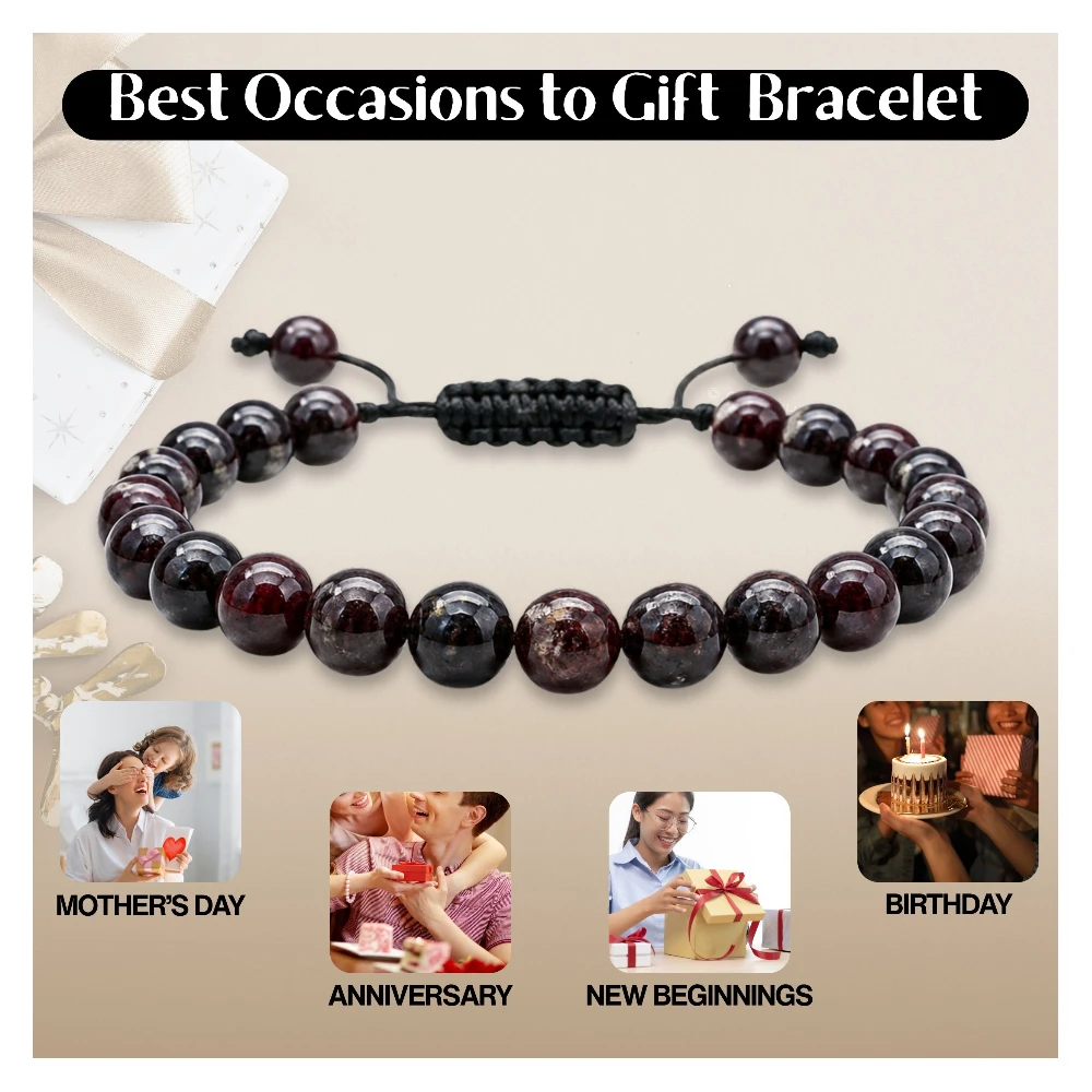 Black Garnet Arfvedsonite Bracelet (Adjustable)