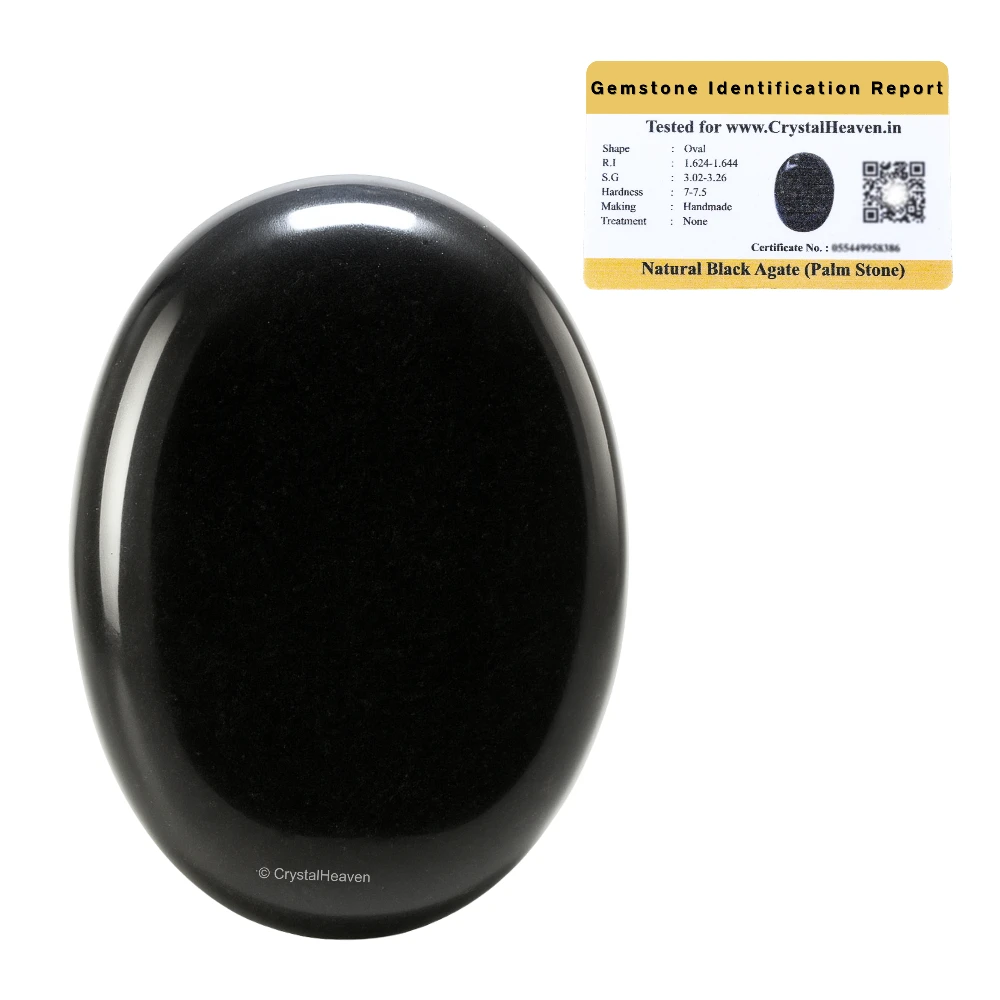 Black Agate Palm Stone