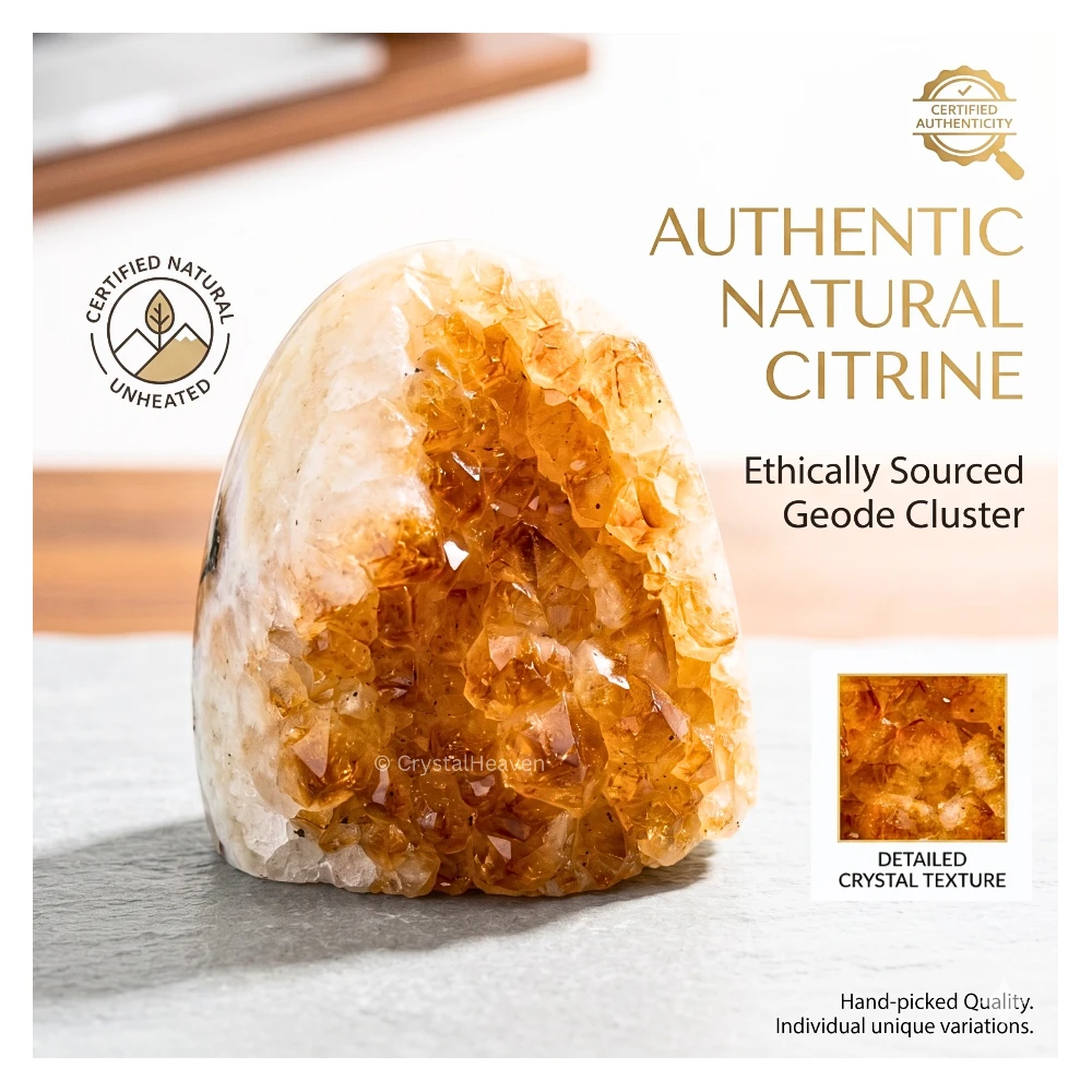 Natural Citrine Cluster Geode (750-1000 Gram)