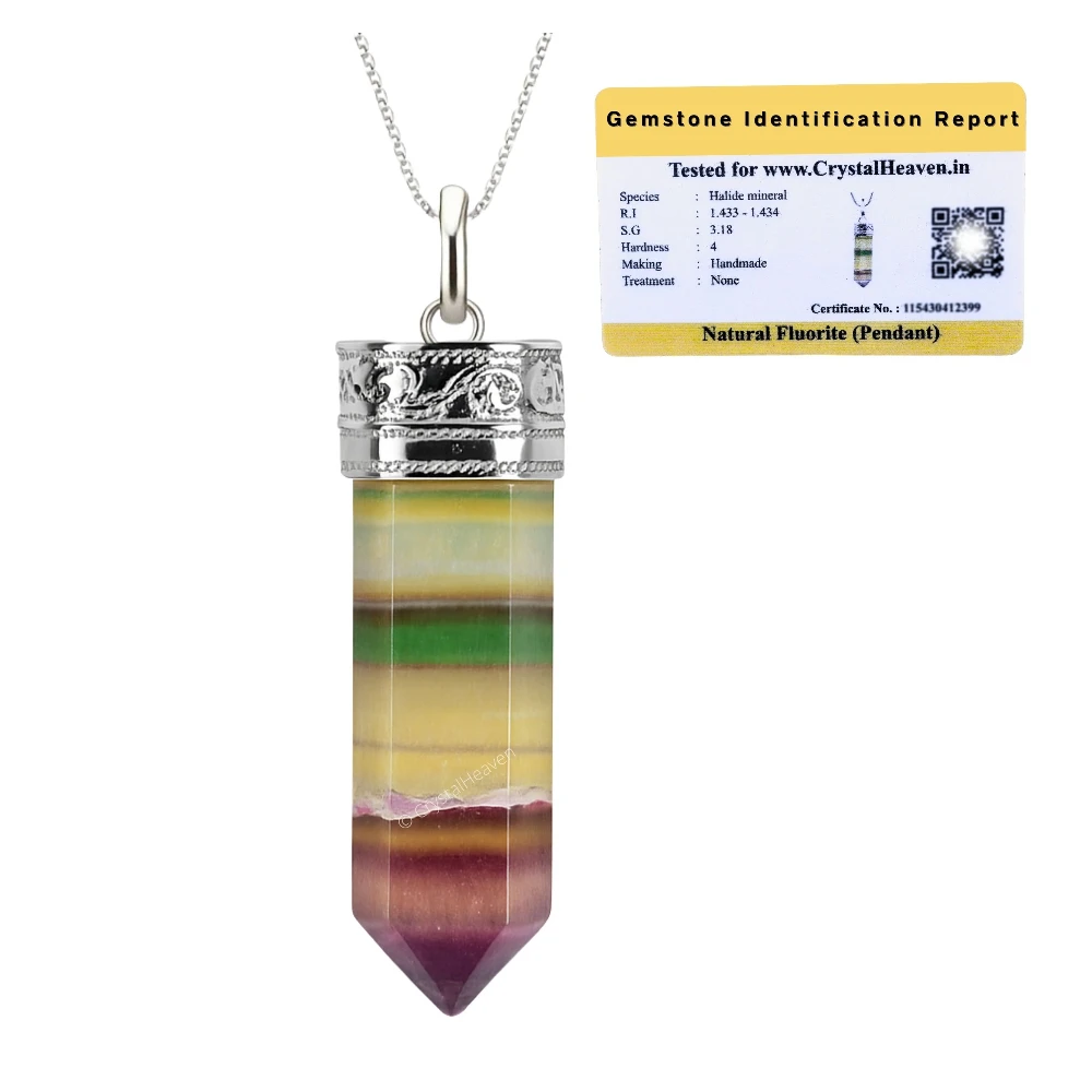 Fluorite Necklace - Pencil Point (Silver)