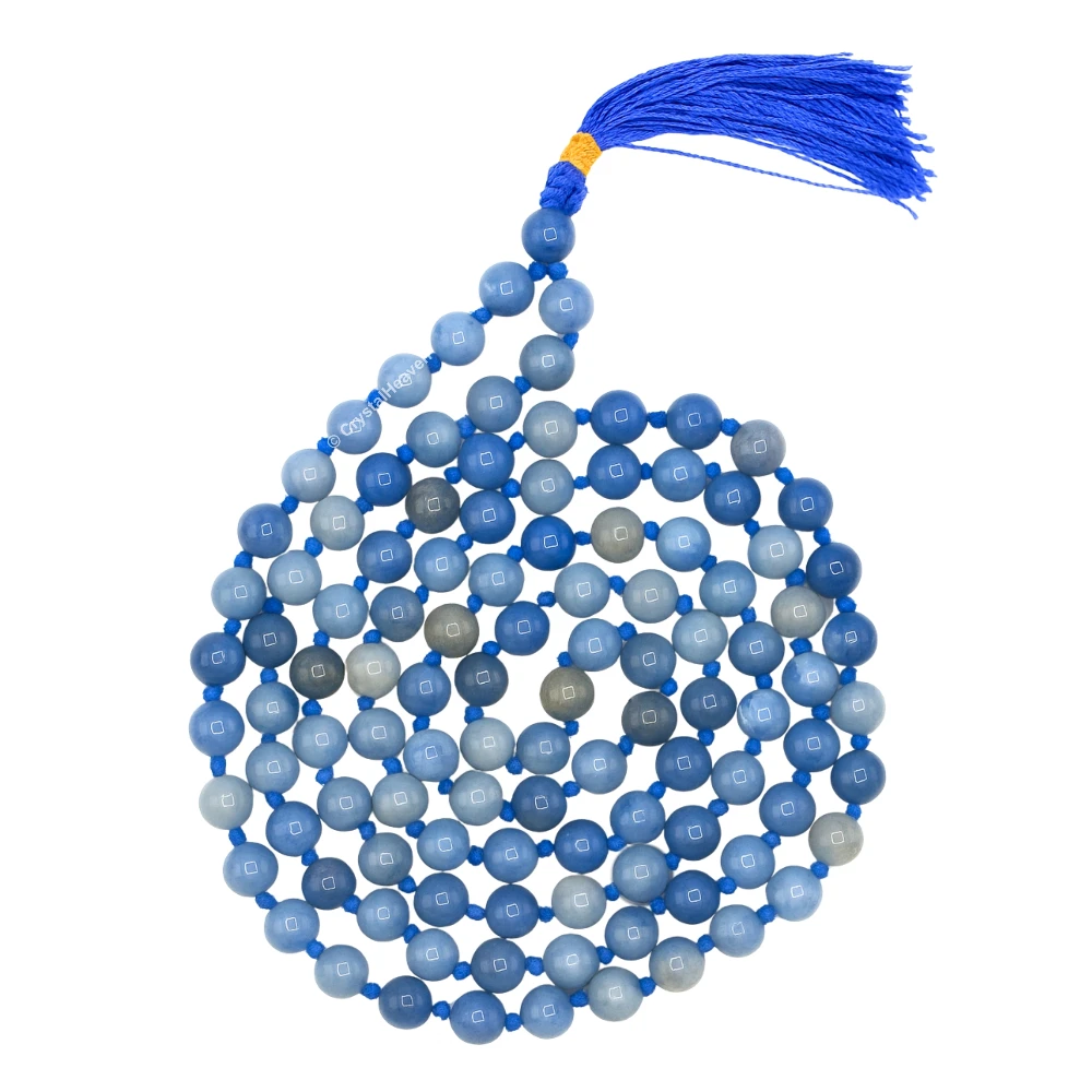 Blue Aventurine Japa Mala (Hand Knotted)