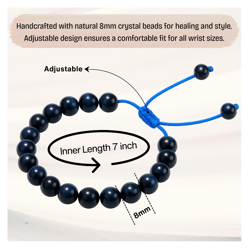 Blue Tiger Eye Bracelet (Adjustable)