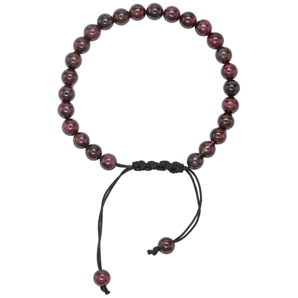 Garnet Healing Crystal Bracelets - 6mm Beads (Adjustable)