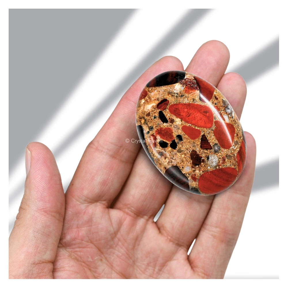 Spotted Jasper Palm Stone
