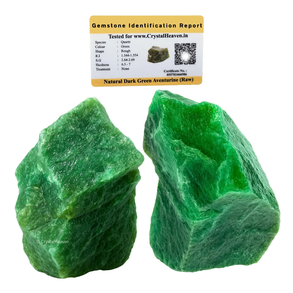 Raw Dark Green Aventurine Crystals (2 Pieces)