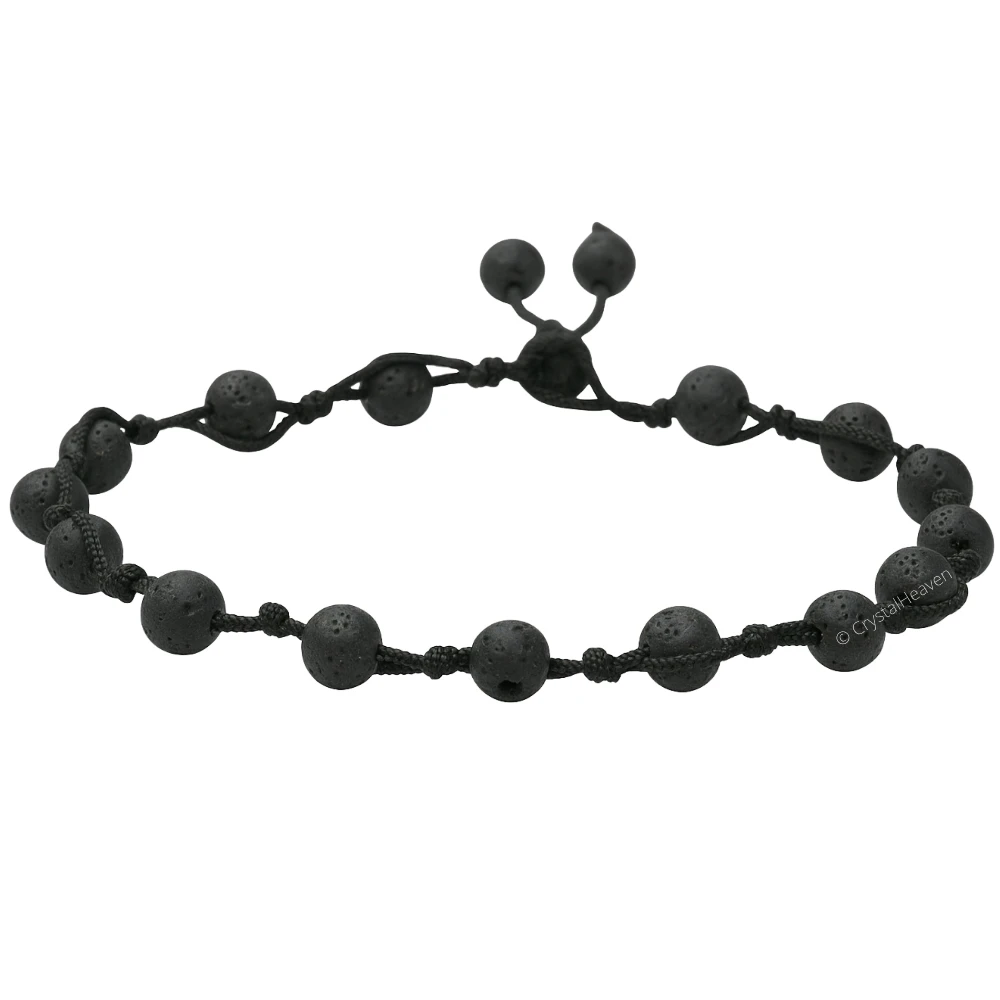 Lava Stone Anklet (Hand Knotted)