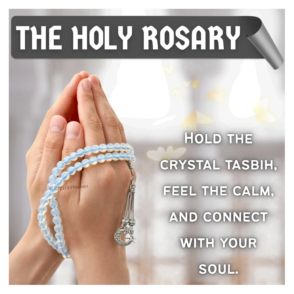 Opalite Crystal Tasbih (Silver)