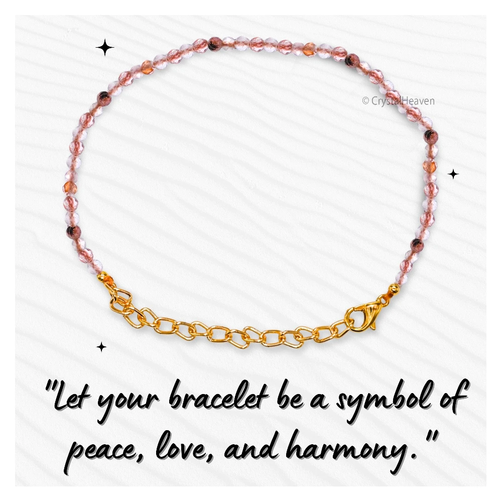 Rutilated Quartz Bracelets - 2mm Faceted Beads (Gold)
