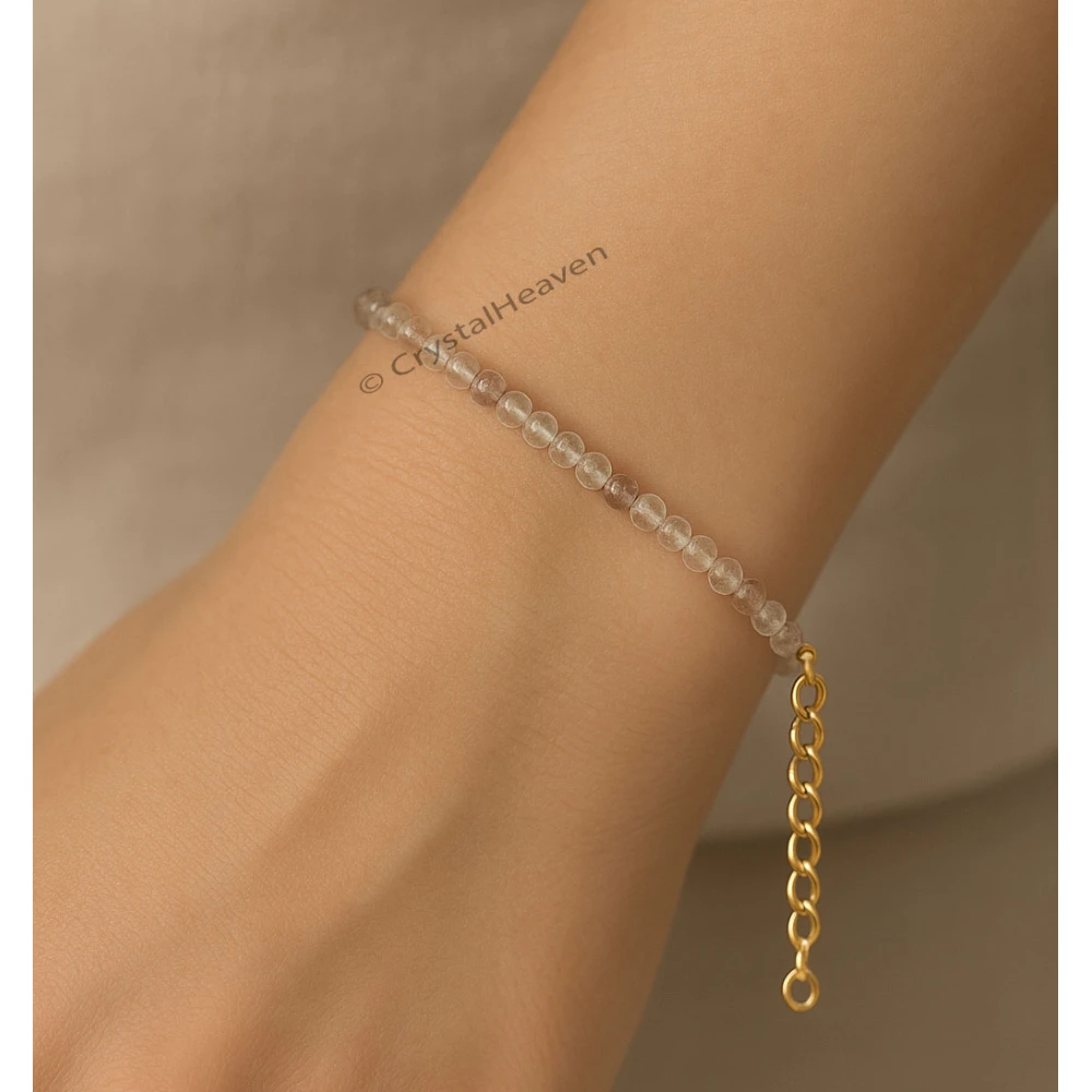Copper Rutilated Quartz Bracelets - 2mm Faceted Beads (Gold)