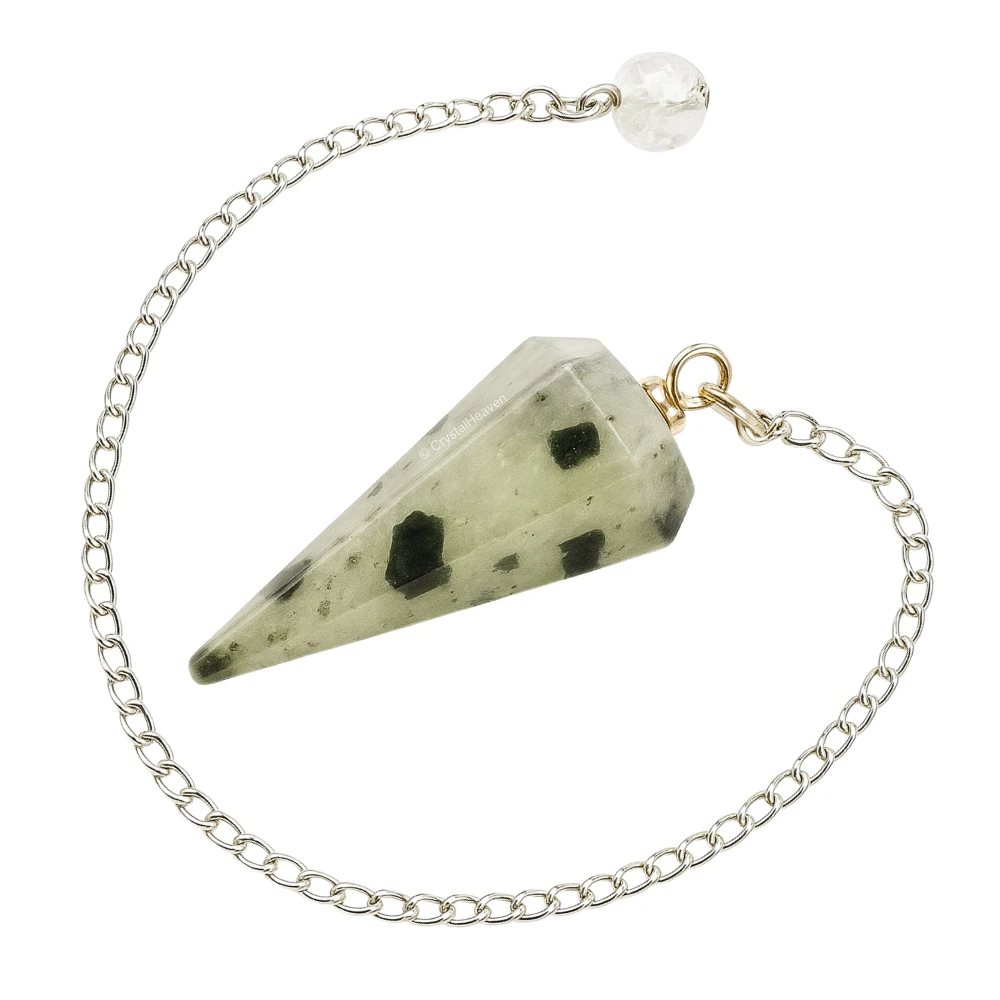Green Tourmaline in Quartz Pendulum