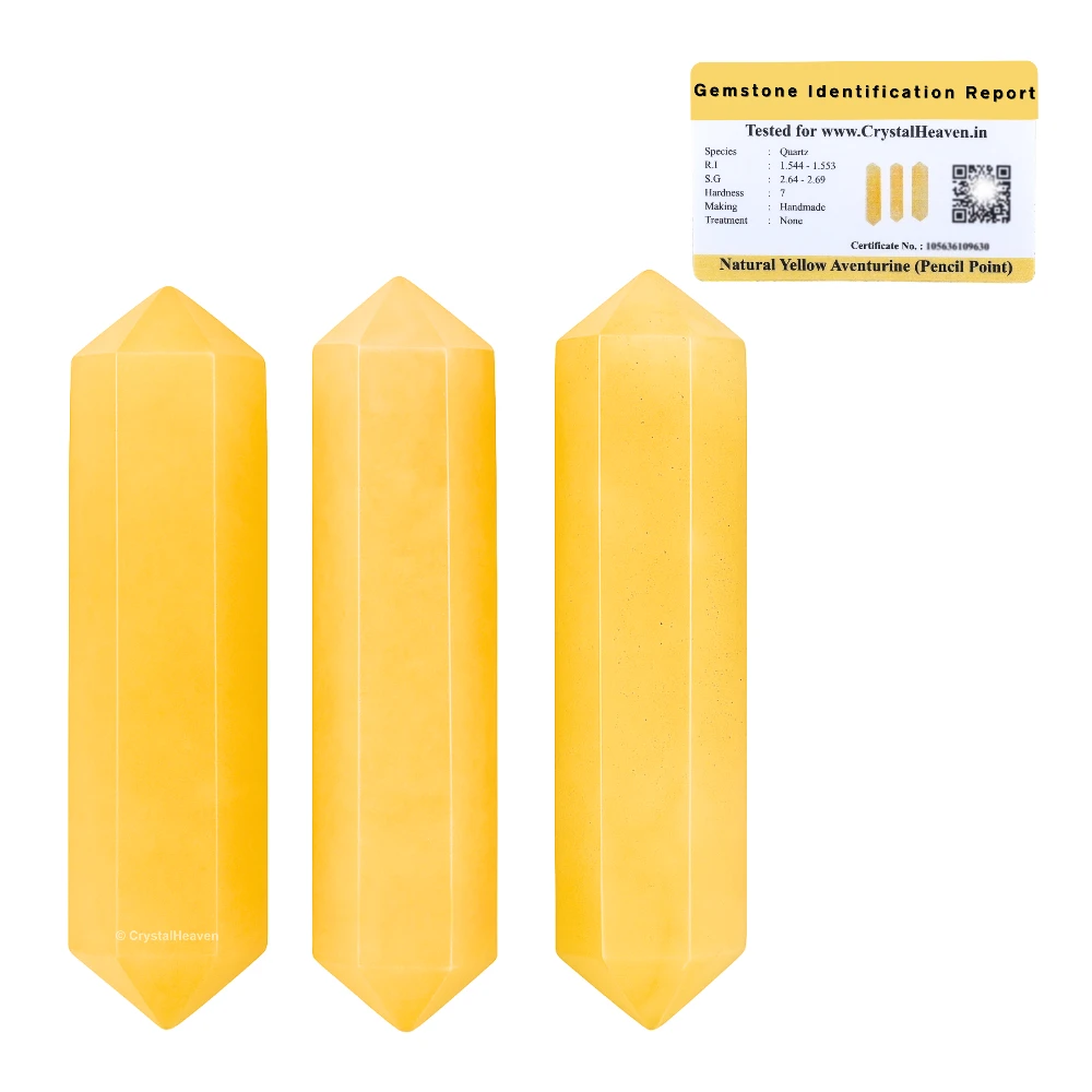 Yellow Aventurine Pencil Points (Double Terminated) (Set of 3)