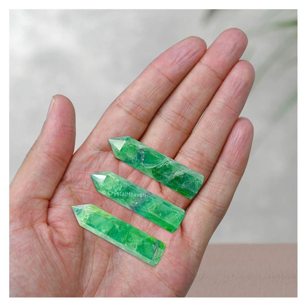 Green Fluorite Pencil Points (Set of 3)