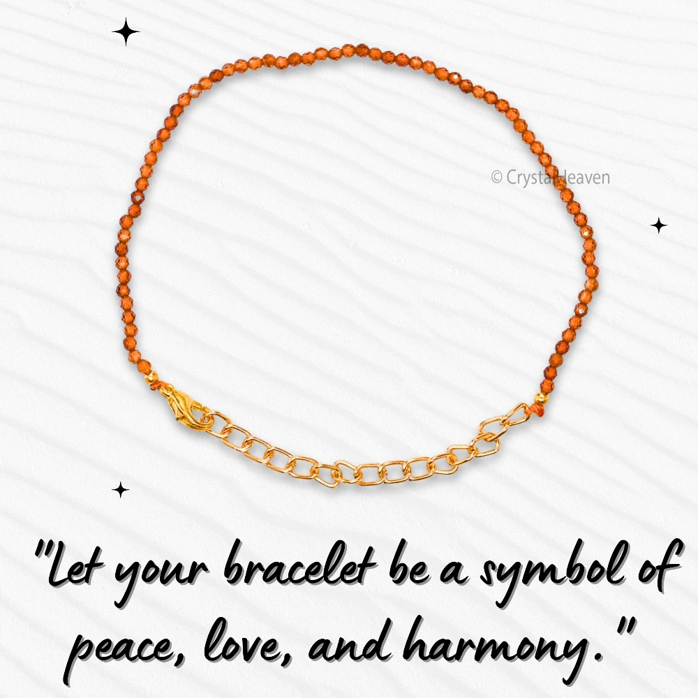Hessonite Garnet Bracelets - 2mm Faceted Beads (Gold)