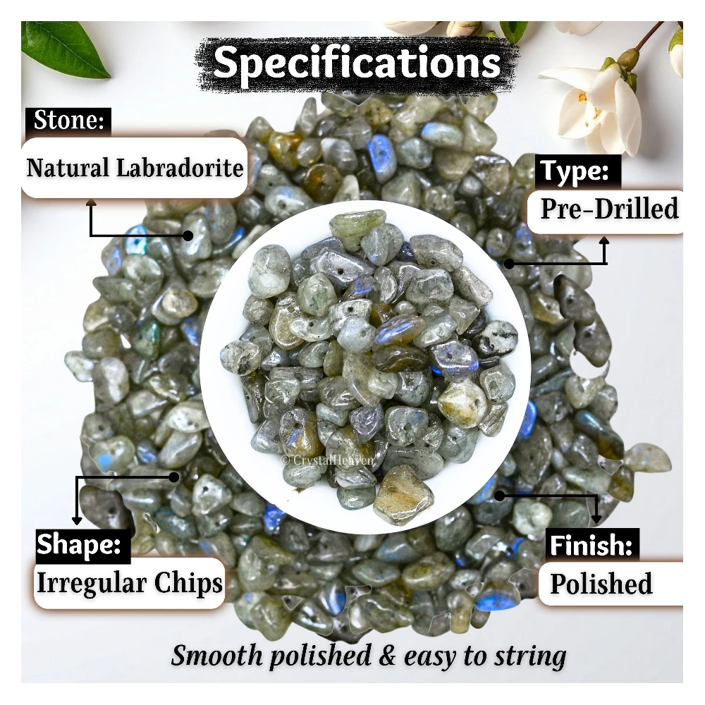 Labradorite Chips - Pre Drilled