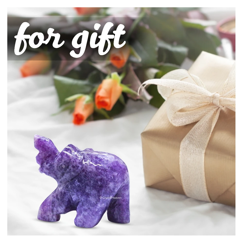 Lepidolite Crystal Elephant