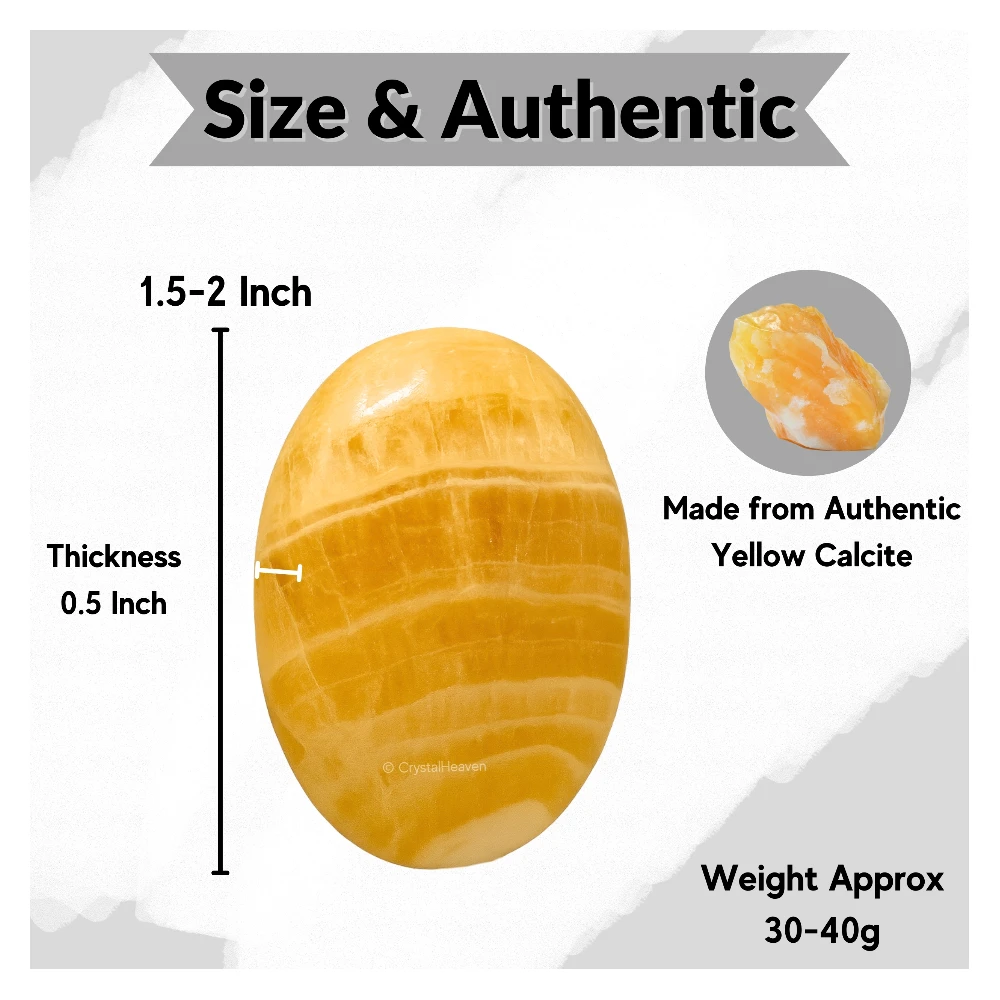 Yellow Calcite Palm Stone