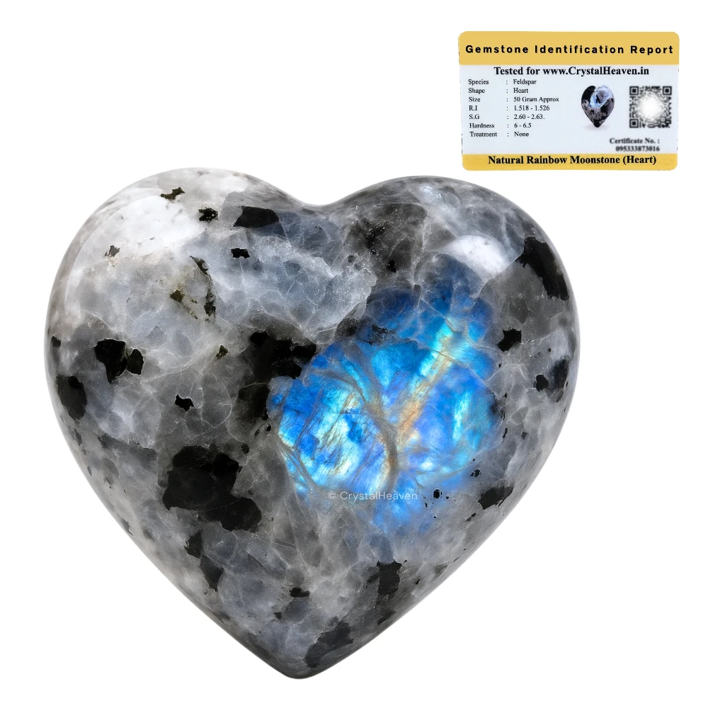 Rainbow Moonstone Heart