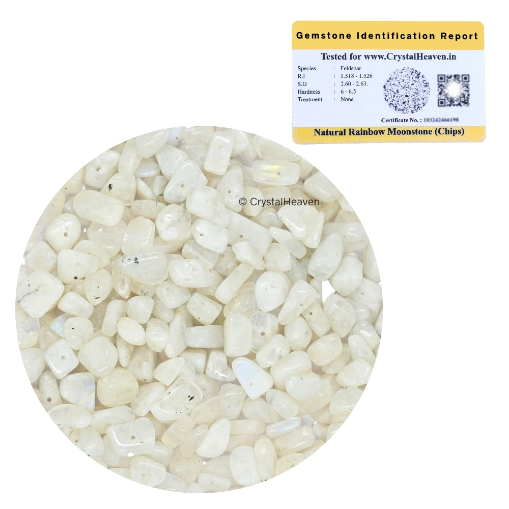 Rainbow Moonstone Chips - Pre Drilled